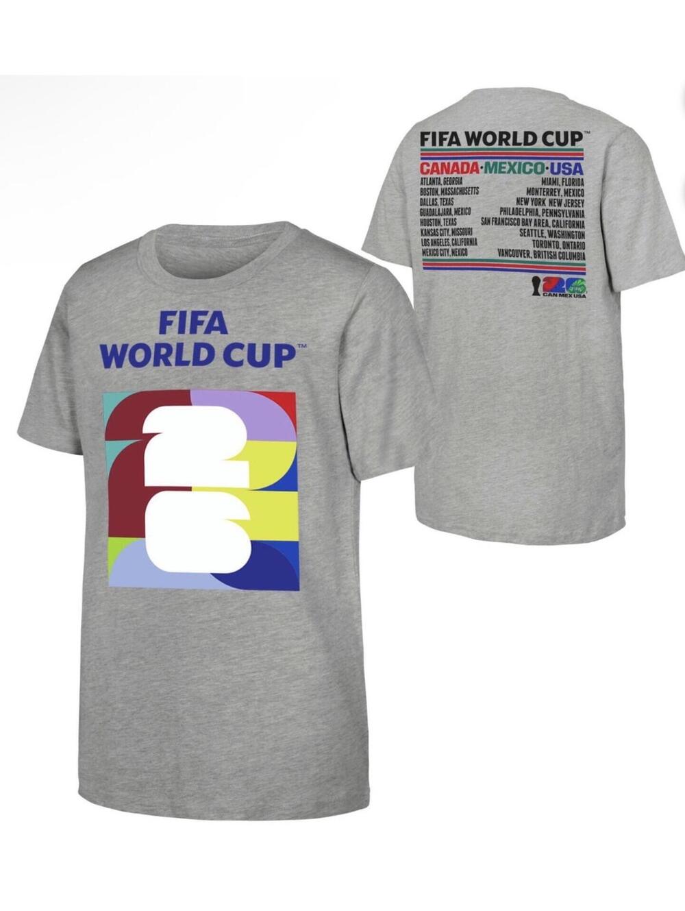 FIFA World Cup 2026 Official Licensed Youth Large Gray T-Shirt NWT